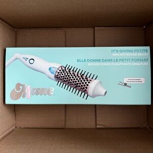 Mane White and Pink Mini Hot Round Brush